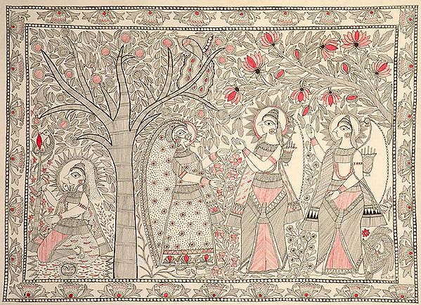 Rama and Lakshmana Paying Homage to Parvati