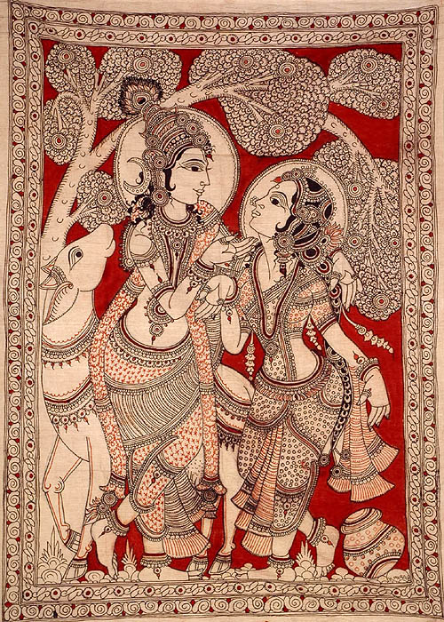 Krishna and Radha Gaze into Each Others Eyes