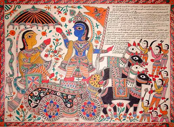 Krishna Delivering Gita-Sermon