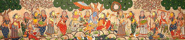 Krishna Lila at Vrindavan Under Kadamba Trees