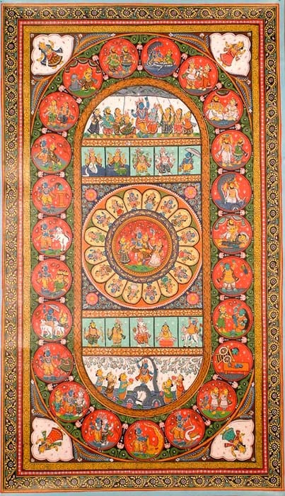 Krishna, the Rasamandala and Ten Avatars of Vishnu