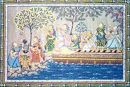 Krishna with Friends in the Boat