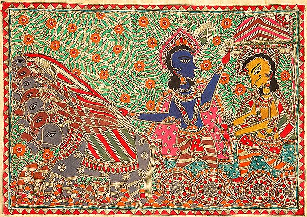 Krishna's Gita Updesha to Arjuna on the Battle Field of Kurushetra