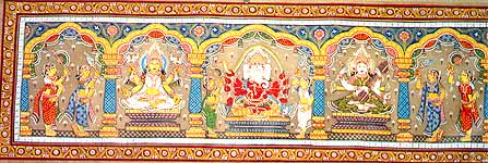 Lakshmi, Ganesha, and Saraswati