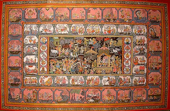 Life of Krishna with the Ten Avatars of Vishnu