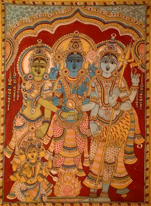 Lord Vishnu Marrying Off Shiva and Parvati, with Brahma as the Priest
