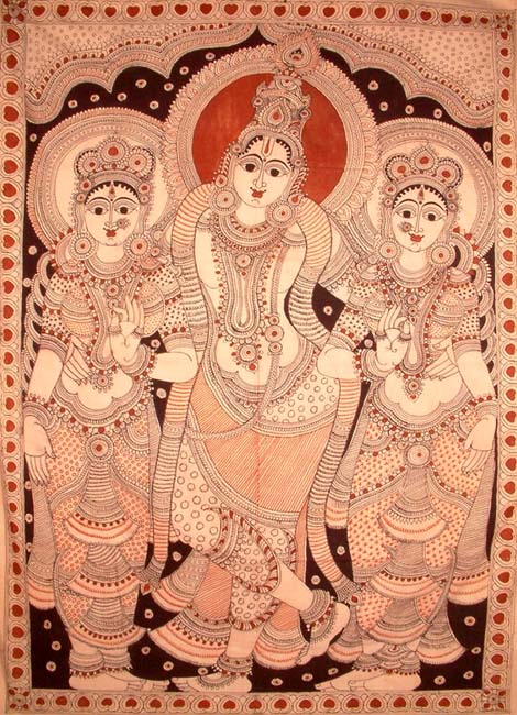 Lord Vishnu with Bhudevi and Sridevi