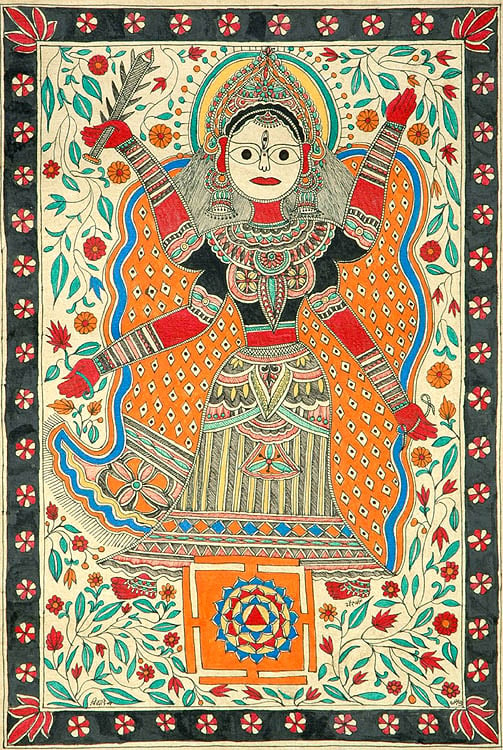 Mahavidya Tripura Sundari with Her Yantra