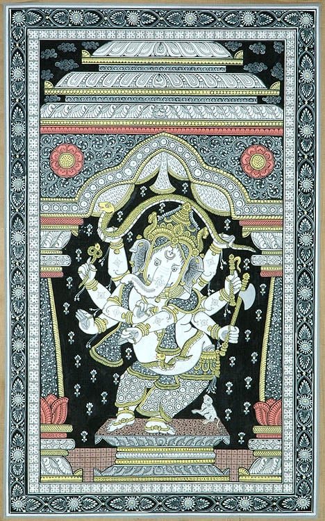Dancing Ganesha with Eight Arms