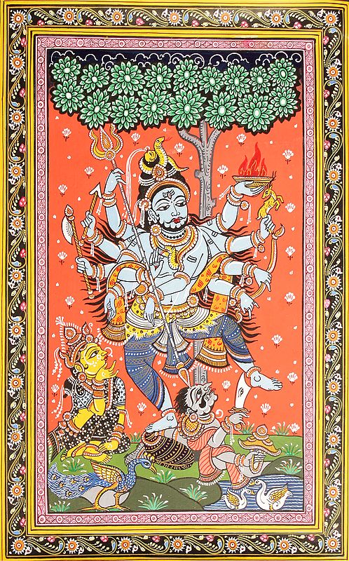 Shiva Dances in Fury as Devi Parvati Looks On