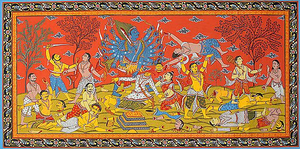 Virabhadra Destroying the Yajna of Daksha (Illustration to the Shiva Purana)