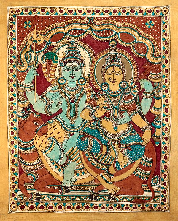 Shiva Parvati Seated on Nandi