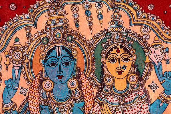 Lord Vishnu and Goddess Lakshmi | Exotic India Art