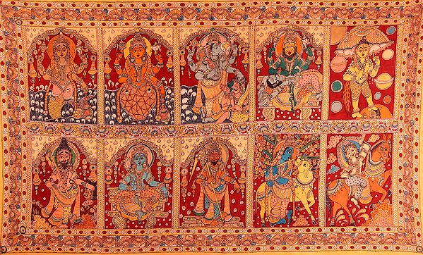 Dasavatara Kalamakari: Kalamakari with Vishnu’s Ten Incarnations