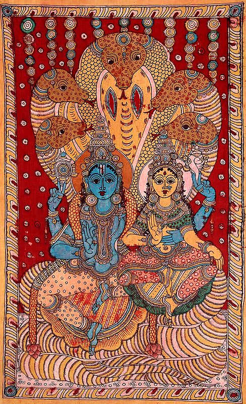 Lord Vishnu and Lakshmi Ji Seated on Sheshnag