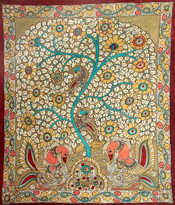 Tree of Life with Stylized Peacock Pair