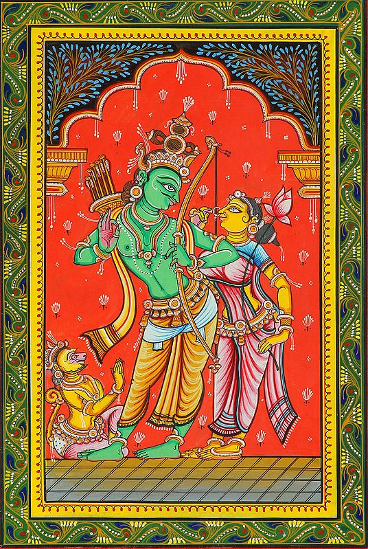 Shri Rama with Sita and Bhakta Hanuman