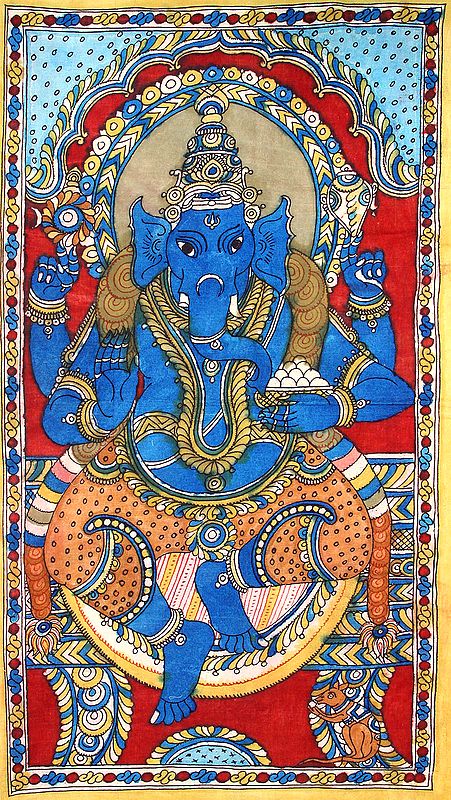 Lord Ganesha Enjoying Laddoo