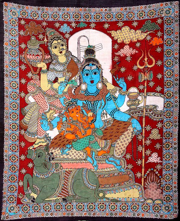 Shiva Parvati with Baby Ganesha