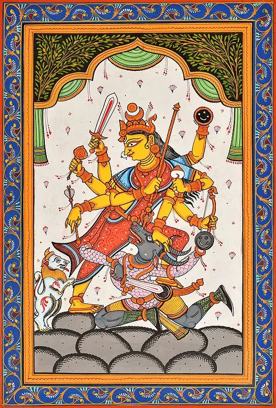 Goddess Durga Killing Mahishasura