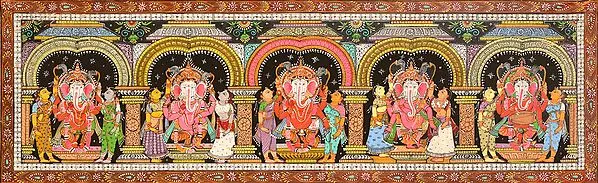 Pancha Ganesha Panel