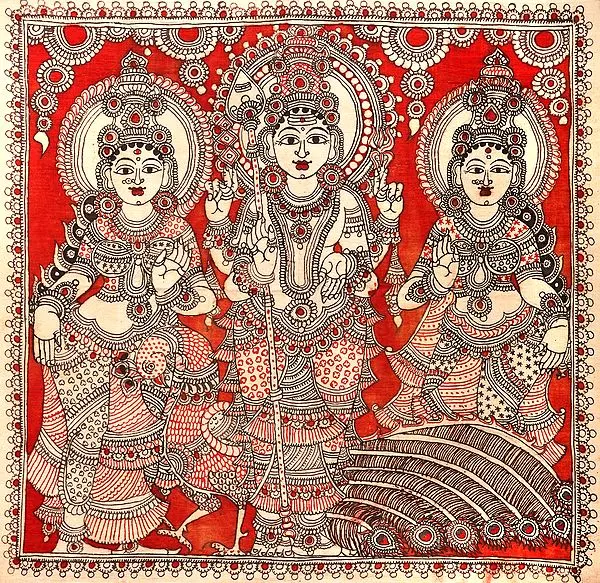 Kumar Karttikeya Standing Amidst His Wives