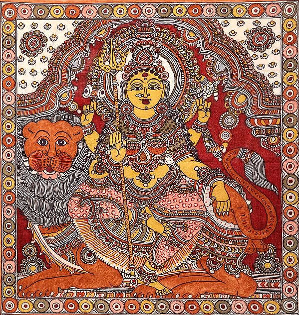 Devi Durga Seated on Her Lion