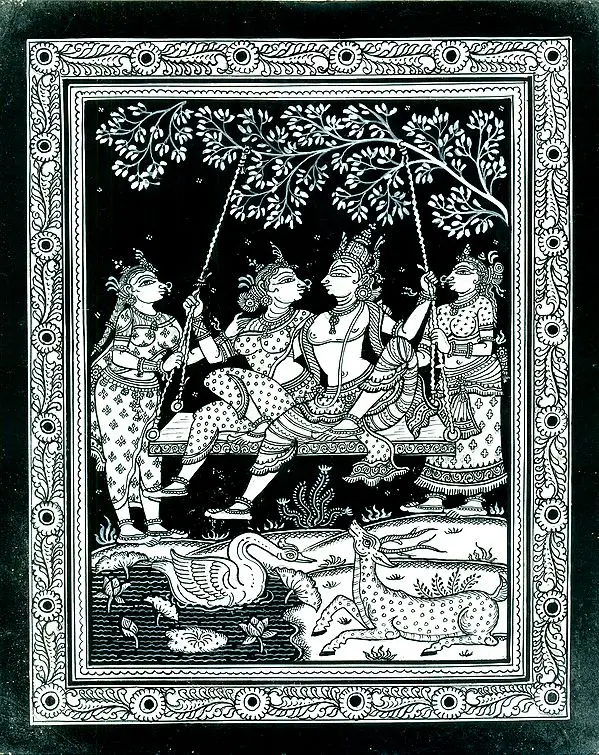 Radha Krishna on a Swing
