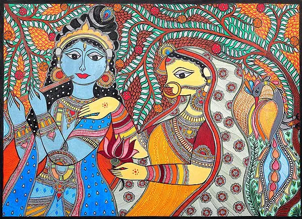 Radha is Offering Lotus to Krishna