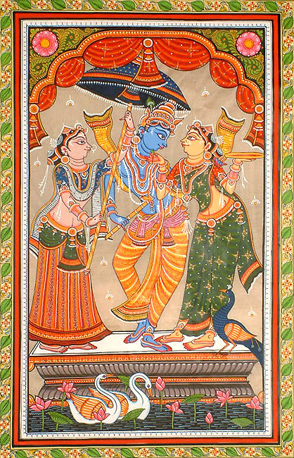Radha Krishna with Lalita