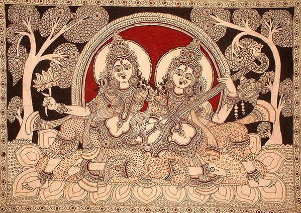 Saraswati and Lakshmi