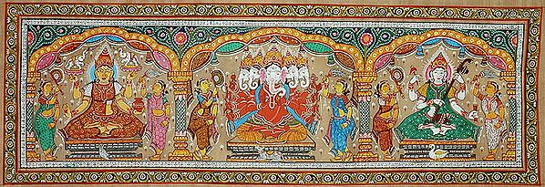 The Great Triad of Gaja Lakshmi, Ganesha and Saraswati
