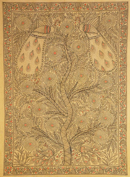Tree of Life with Peacock Pair