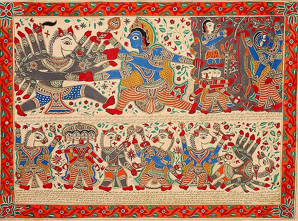 Vishnu Kills the Horse-Headed Demon Hayagriva (The Devi Bhagavata Purana 1.5)