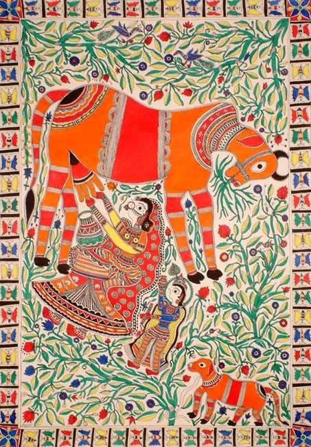 Yashoda Milking Cow for Krishna
