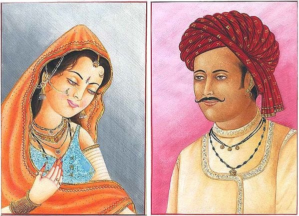 A Rajasthani Gentleman with His Shy Bride