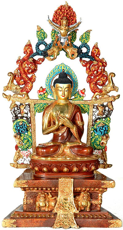 Gautama Buddha on The Six Ornament Throne of Enlightenment