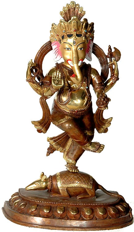 Lord Ganesha Dancing on His Rat