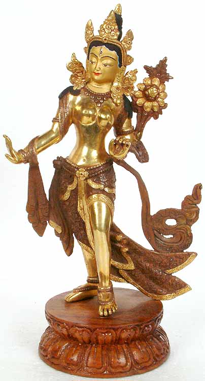 Standing Tara with Wooden Base
