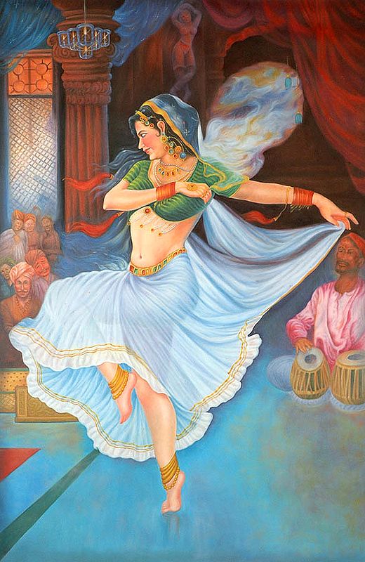 Painting of A Lady Court Dancer | Oil on Canvas