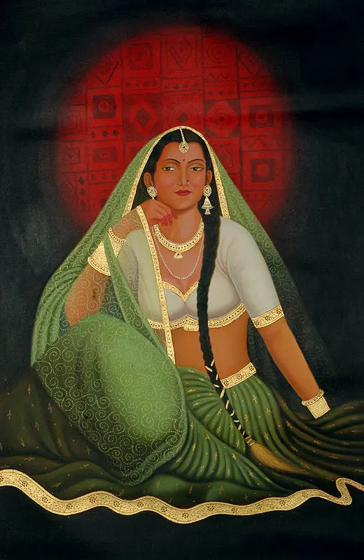 A Rajasthani Bride | Oil on Canvas