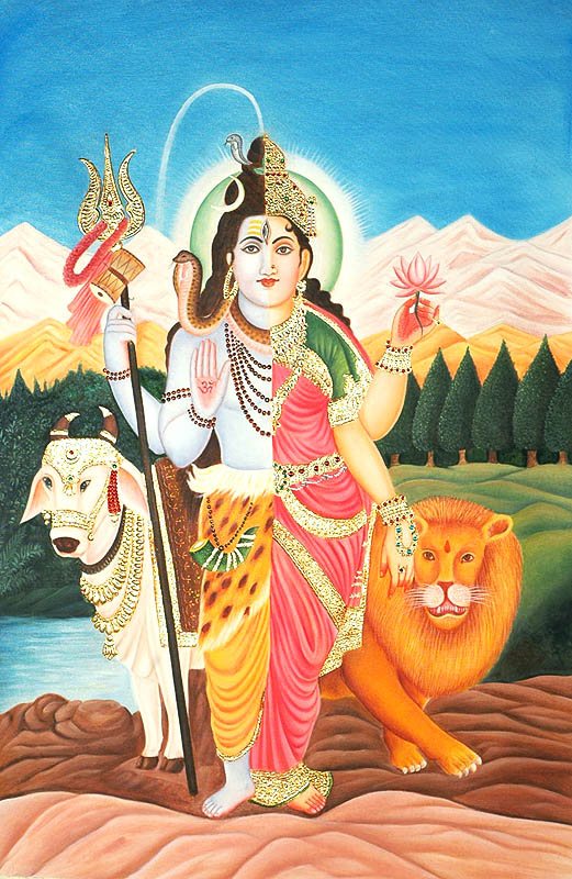 Painting of Shiva and Shakti | Oil on Canvas