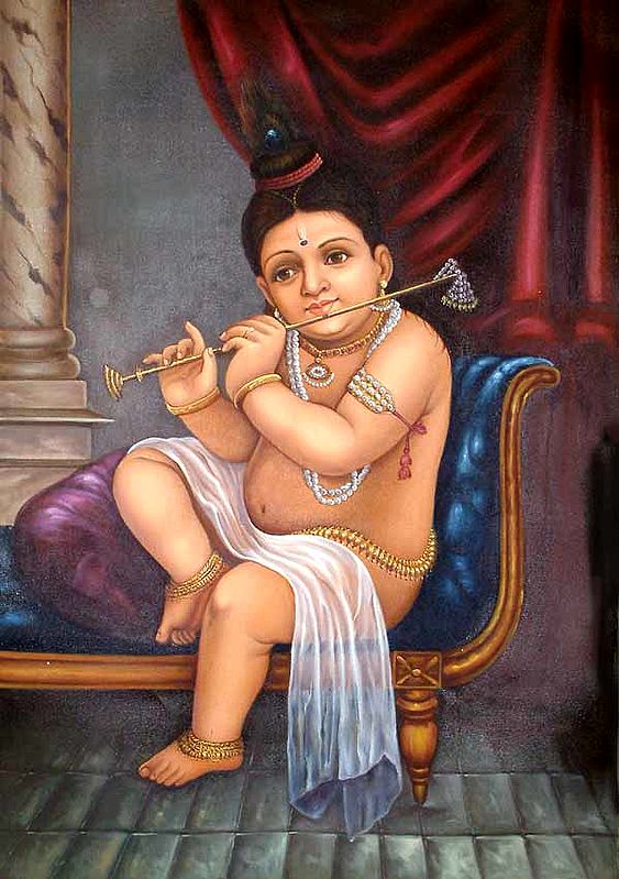 Bala Krishna Painting | Oil on Canvas