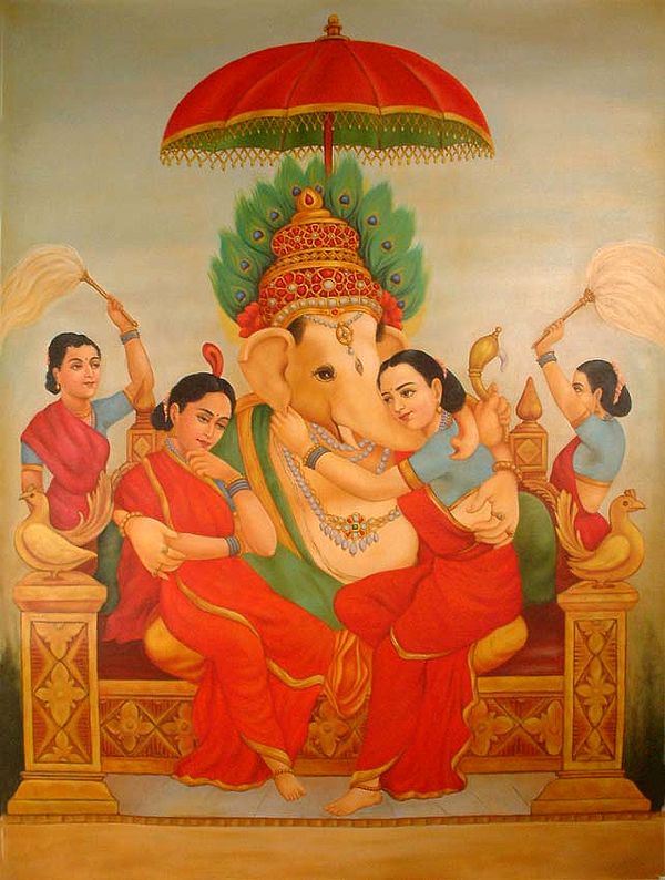 Ganesha with Siddhi & Buddhi