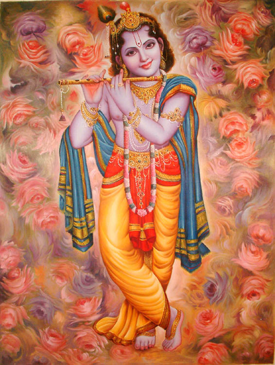 Painting of Krishna as Venugopal | Oil on Canvas
