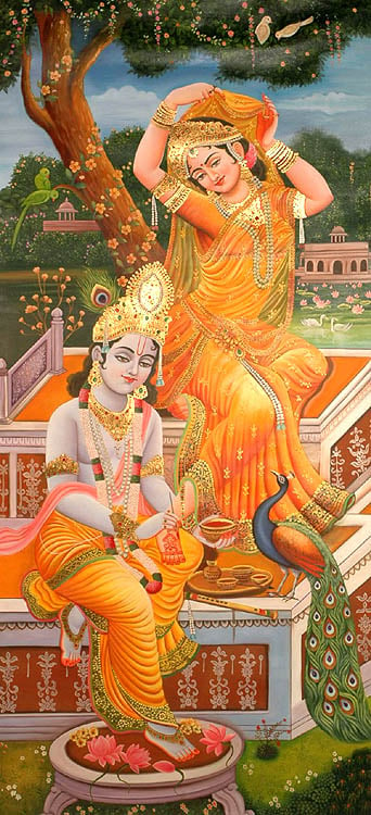 Krishna Paints Radha's Feet