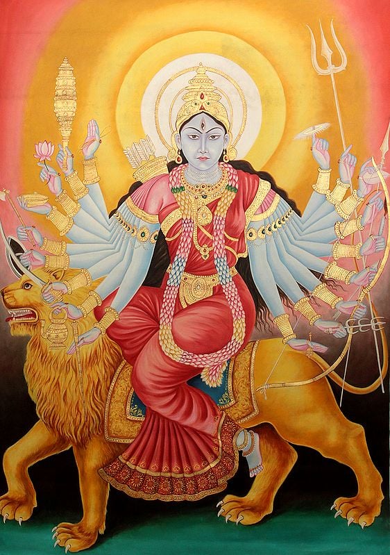Eighteen-armed Goddess Durga