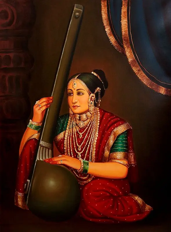 Rich Lady Playing a Tanapura