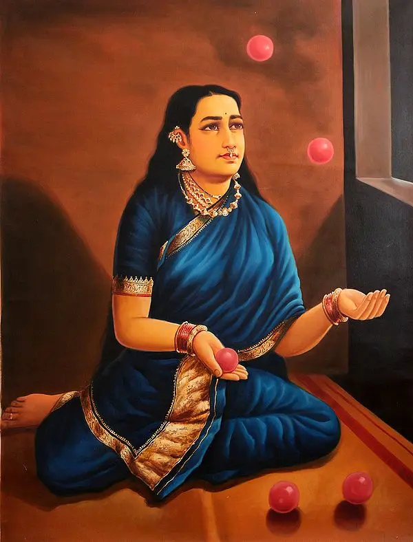 Lady Playing with a Ball