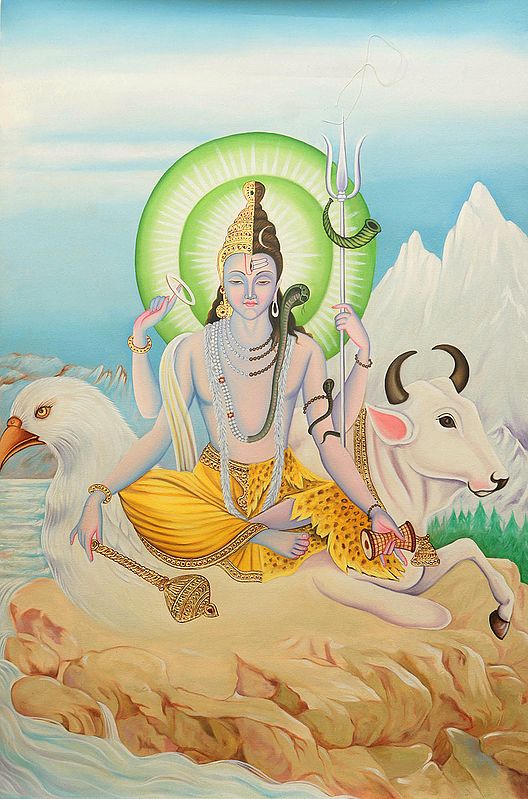 Hari-Hara (A Composite Image Vishnu and Shiva) with Garuda and Nandi)
